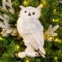 PELUCHE NAVIDEÑO BÚHO BLANCO CON GRIS POLIETILENO 30.5 CM