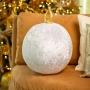 ESFERA NAVIDEÑA INFLABLE DE TELA 50 CM BLANCO ATERCIOPELADO