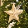 COLGANTE NAVIDEÑO ESTRELLA PLEGABLE 36 CM TELA BLANCA CON EFECTO