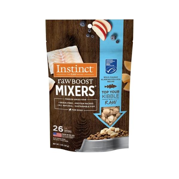 INSTINCT RAW BOOST MIXERS POLLOCK LIOFILIZADO PARA PERROS TOPPER NATURAL INGREDIENTES REALES 5 OZ