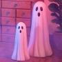 DECORACIÓN HALLOWEEN SET DE 2 FANTASMAS 95 CM CON LUZ LED
