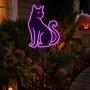 ESTACA DECORATIVA GATO LED MORADO 45CM