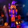 FIGURA DECORATIVA CABEZA DE CALABAZA CON LUZ LED 1.8 M