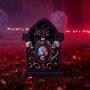 DECORACIÓN DE HALLOWEEN TUMBA CON CALAVERA 60 CM CON LUZ LED
