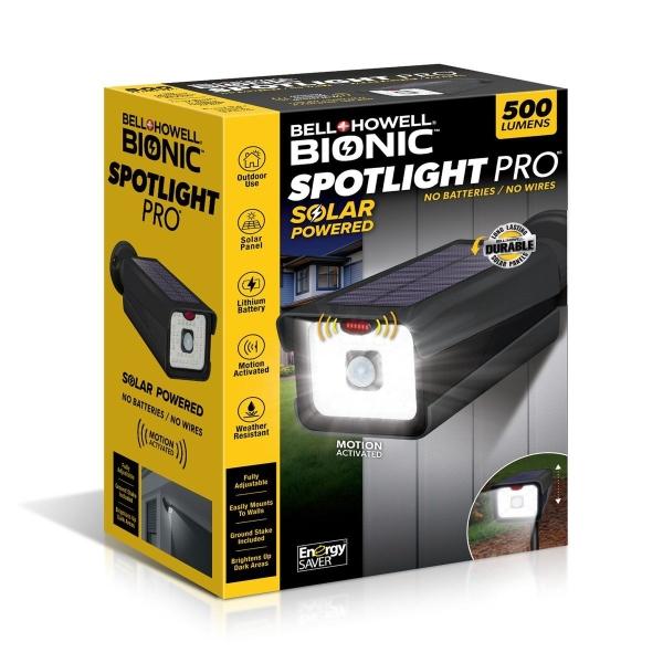 LUZ SOLAR PARA JARDÍN TIPO REFLECTOR CON SENSOR DE MOVIMIENTO 3 W NEGRO 1 PIEZA