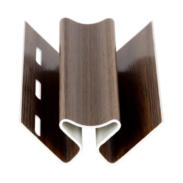 LAMBRÍN ESQUINERO PANEL DECORATIVO PVC 290 X 8.5 CM PARA MURO CASTAÑO TIPO MADERA TORNILLOS