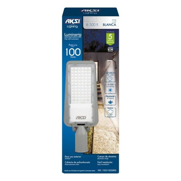 LUMINARIO SUBURBANO PLANO LED DE AKSI LIGHTNING 100W IP65