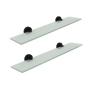 REPISAS DE VIDRIO SET 2 PIEZAS NEGRO