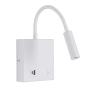 LAMPARA DE PARED ZURI BLANCA CON LUZ LED