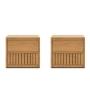 SET DE 2 BURÓS CON 2 CAJONES COLOR NATURAL - MADERA INDUSTRIALIZADA