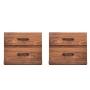 SET DE 2 BURÓS CON 2 CAJONES COLOR NOGAL - MADERA MDF