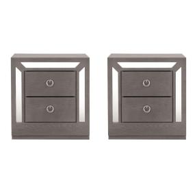 SET DE 2 BURÓS CON 2 CAJONES COLOR GRIS - MADERA INDUSTRIALIZADA