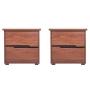 SET DE 2 BURÓS CON 2 CAJONES COLOR NOGAL - MADERA MDF Y MELAMINA