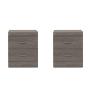 SET DE 2 BURÓS CON 2 CAJONES COLOR GRIS CON JALADERAS DE METAL - MADERA INDUSTRIALIZADA