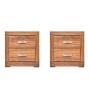 SET DE 2 BURÓS CON 2 CAJONES COLOR NOGAL CON JALADERAS DE METAL - MADERA MDF