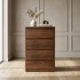 CÓMODA CAJONERA MDF NATURAL 4 CAJONES PARA RECÁMARA AMPLIO ALMACENAMIENTO