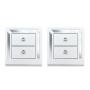 SET DE 2 BURÓS CON 2 CAJONES COLOR BLANCO Y PLATA - MADERA MDF