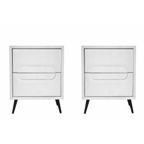 SET DE 2 BURÓS CON 2 CAJONES COLOR BLANCO - MDF, MELAMINA Y METAL
