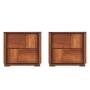 SET DE 2 BURÓS CON 2 CAJONES COLOR NOGAL - MADERA MDF Y MELAMINA
