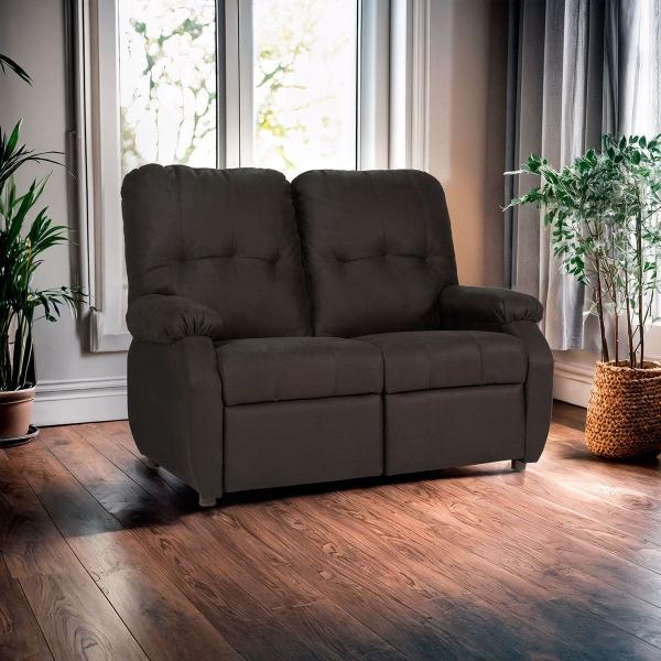 SOFÁ LOVE SEAT RECLINABLE VIOLANTI TELA 140 X 102 X 88 CM GRIS OXFORD SIN COJINES