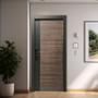 PUERTA EXTERIOR DE SEGURIDAD 10 PASADORES 96 X 213 CM DERECHA MADERA GRIS