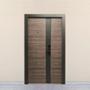 PUERTA EXTERIOR DE SEGURIDAD CON FIJO 14 PASADORES 120 X 213 CM IZQUIERDA MADERA GRIS