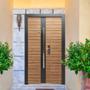 PUERTA EXTERIOR DE SEGURIDAD 14 PASADORES 120 X 213 CM IZQUIERDA MADERA PINO