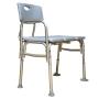 Silla de Transferencia Bariátrica de Aluminio Reforzado con Respaldo, Color Azul Celeste