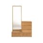 TOCADOR MDF NATURAL 4 CAJONES PARA RECÁMARA CON ESPEJO DE CUERPO COMPLETO