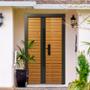 PUERTA EXTERIOR DE SEGURIDAD 14 PASADORES 120 X 213 CM IZQUIERDA MADERA OLMO