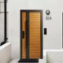 PUERTA EXTERIOR DE SEGURIDAD 10 PASADORES 96 X 213 CM DERECHA MADERA OLMO