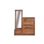 CAJONERA TOCADOR MDF NOGAL PARA RECÁMARA CON ESPEJO DE CUERPO COMPLETO