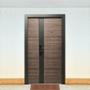 PUERTA EXTERIOR DE SEGURIDAD 14 PASADORES 120 X 213 CM DERECHA MADERA GRIS