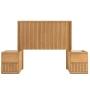 CABECERA KING SIZE DE MDF NATURAL CON 2 BURÓS Y CAJONES PARA RECÁMARA