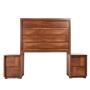 CABECERA KING SIZE VICTORIA MDF NOGAL MODERNA CON 2 BURÓS PARA RECÁMARA
