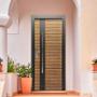 PUERTA EXTERIOR DE SEGURIDAD 10 PASADORES 96 X 213 CM DERECHA MADERA PINO