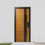 PUERTA EXTERIOR DE SEGURIDAD 10 PASADORES 96 X 213 CM IZQUIERDA MADERA OLMO