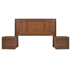 CABECERA KING SIZE DE MDF PAROTA CON LUZ Y 2 BURÓS PARA RECÁMARA