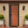 PUERTA EXTERIOR DE SEGURIDAD 10 PASADORES 96 X 213 CM DERECHA MADERA CAOBA
