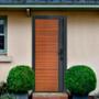 PUERTA EXTERIOR DE SEGURIDAD 10 PASADORES 96 X 213 CM IZQUIERDA MADERA CAOBA