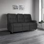 SOFÁ 3 PLAZAS RECLINABLE TELA 190 CM GRIS OXFORD