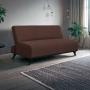 SOFÁ CAMA LEBARON RECLINABLE TELA 186 CM CAFÉ SIN COJINES