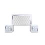 CABECERA KING SIZE MDF BLANCO TAPIZADA CON 2 BURÓS PARA RECÁMARA