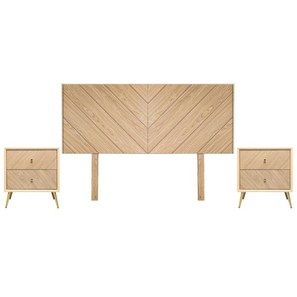 CABECERA KING SIZE DE MDF BLANCA CON 2 BURÓS PARA RECÁMARA