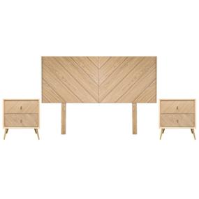 CABECERA KING SIZE DE MDF BLANCA CON 2 BURÓS PARA RECÁMARA
