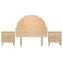 CABECERA KING SIZE DE MDF NATURAL MODERNA CON 2 BURÓS PARA RECÁMARA