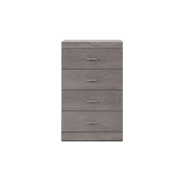 CÓMODA CAJONERA MDF GRIS 4 CAJONES PARA RECÁMARA DISEÑO MODERNO