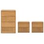 SET DE CAJONERA CON 4 CAJONES Y 2 BURÓS CON 2 CAJONES COLOR NATURAL - MADERA INDUSTRIALIZADA