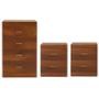SET DE CAJONERA CON 4 CAJONES Y 2 BURÓS CON 2 CAJONES COLOR PAROTA - MADERA INDUSTRIALIZADA