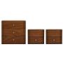 SET DE CAJONERA CON 3 CAJONES Y 2 BURÓS CON 2 CAJONES COLOR PAROTA - MADERA INDUSTRIALIZADA